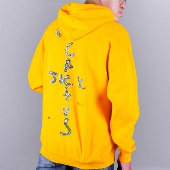 Travis Scott PlayStation PS5 Motherboard Cactus Jack Hoodie - Gold/Yellow  NEW!